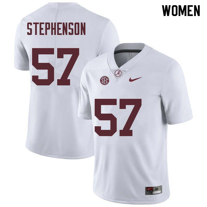Women #57 Dwight Stephenson Alabama Crimson Tide College Football Jerseys Sale-White